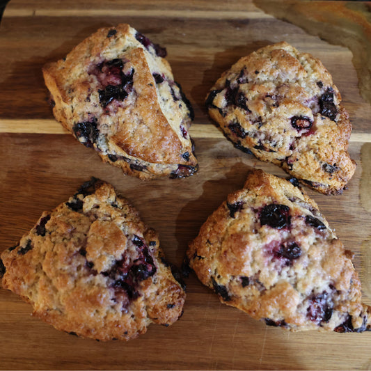 Blueberry Scone with Lemon Glaze