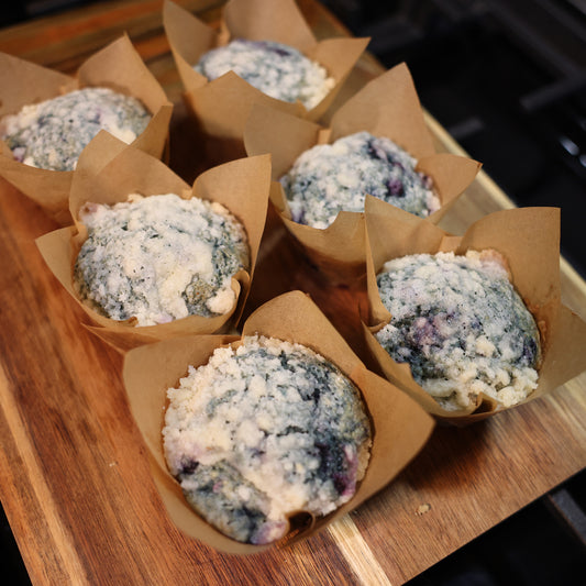 Gluten Free Lemon Blueberry Sourdough Muffins