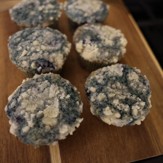 Lemon Blueberry Sourdough Muffins